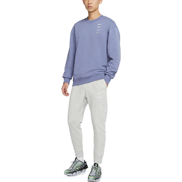 Брюки men's printing brand logo solid color lacing bundle feet sports pants/trousers/joggers autumn white Nike, мультиколор — фото 3