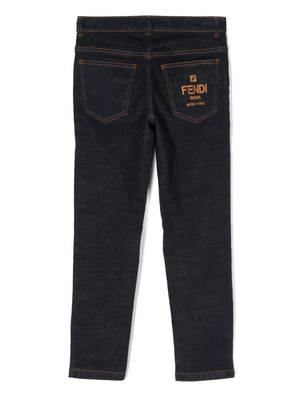 

Узкие джинсы с вышивкой Fendi Roma Fendi Kids, синий