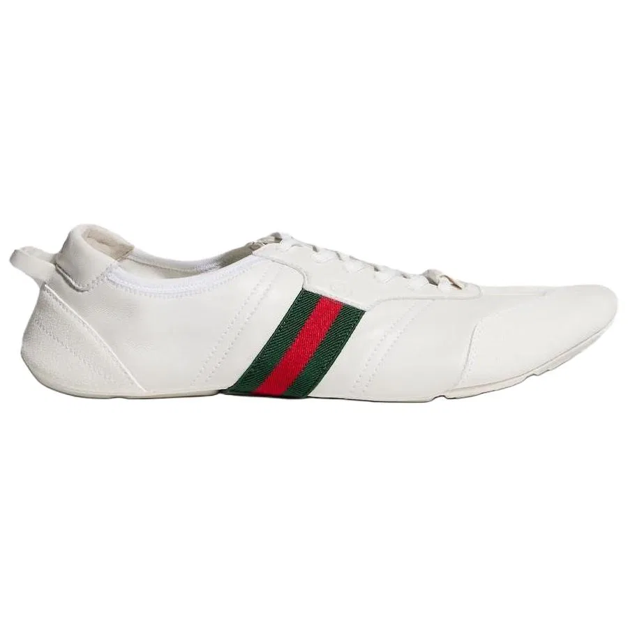 Кроссовки кожаные GUCCI белые — фото 3