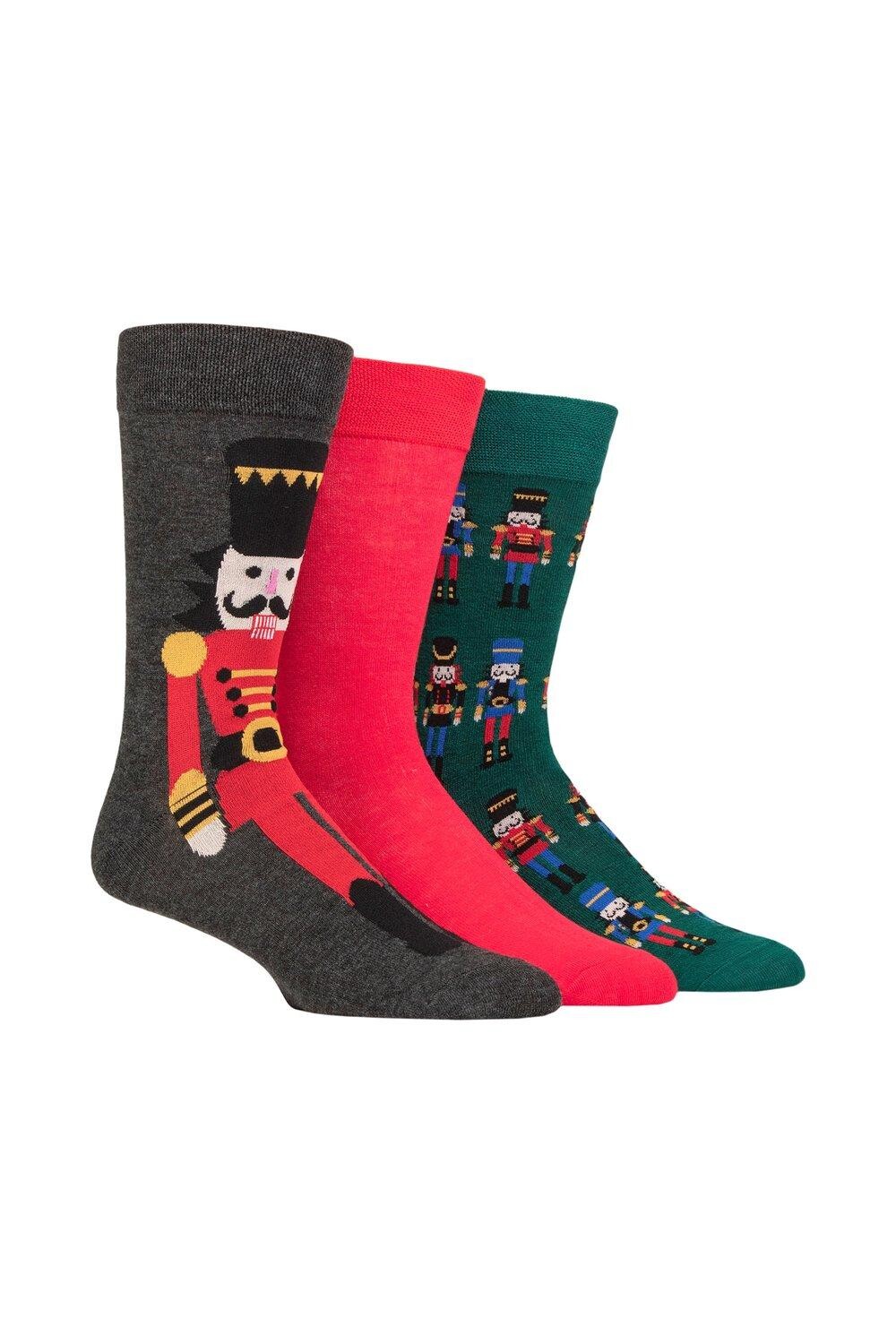 

3 пары рождественских бамбуковых носков SOCKSHOP Lazy Panda, зеленый