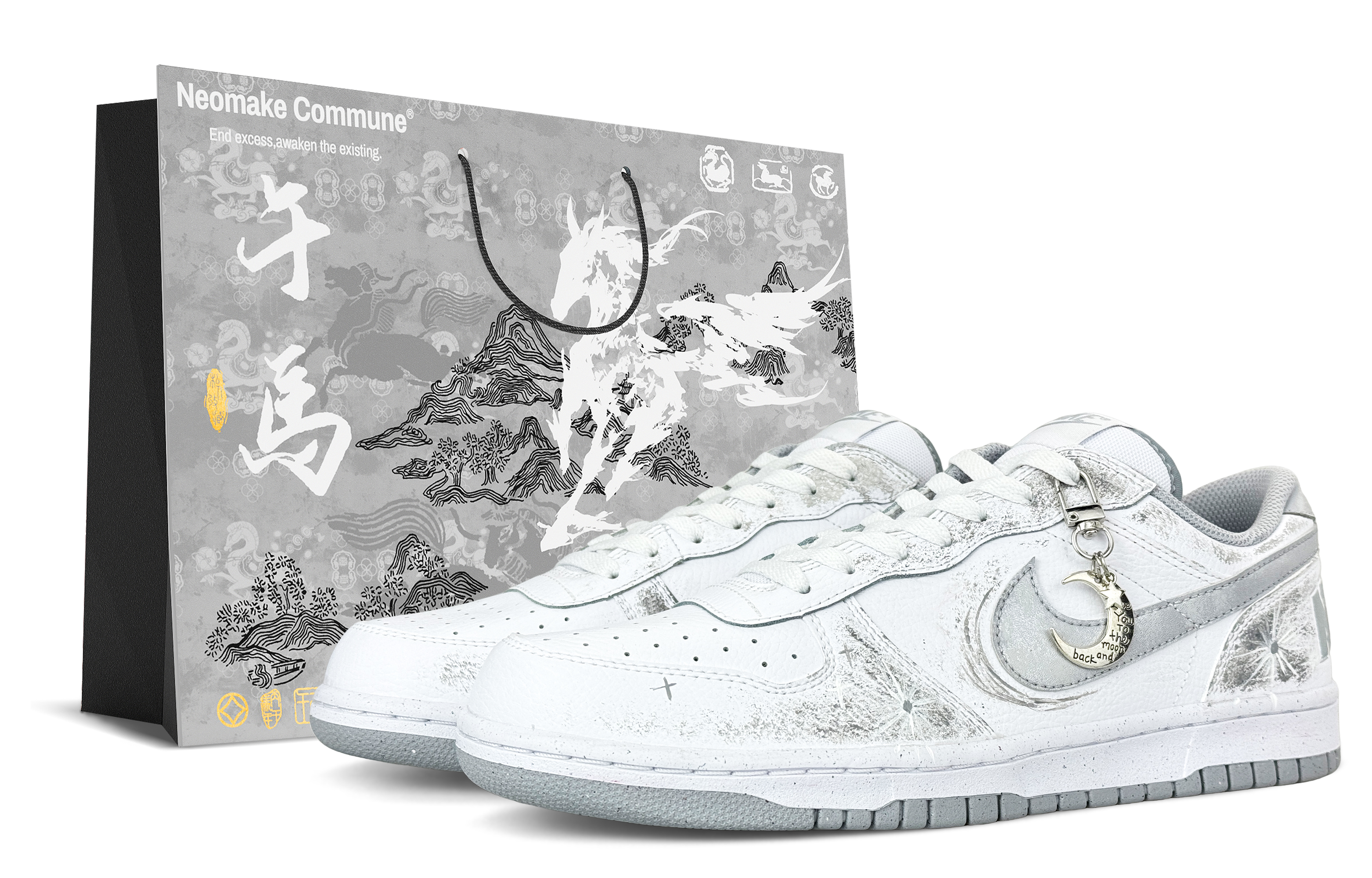 

Nike Большие устойчивые к истиранию низкие кроссовки для скейтбординга Unisex Gray White