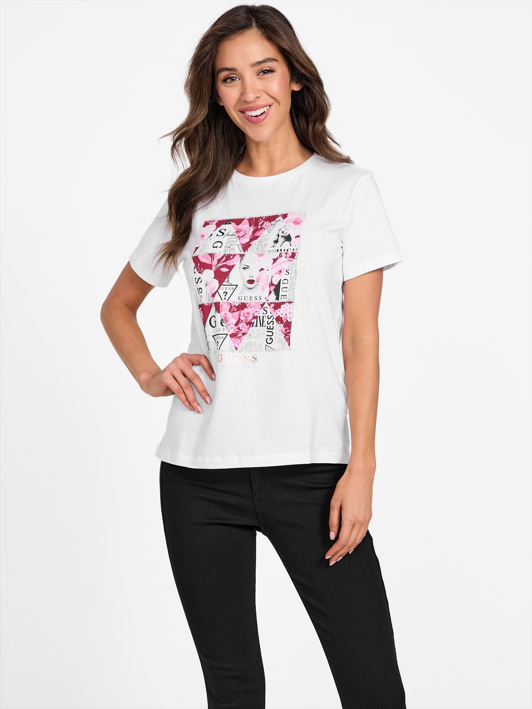 

Футболка с круглым вырезом Eco Lumee Guess Factory, цвет pure white