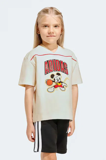 Футболка оверсайз с принтом Disney Adidas, бежевый