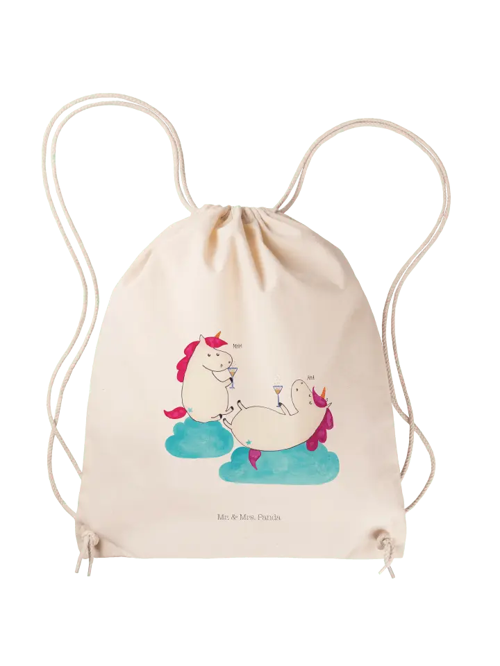 

Спортивная сумка Mr & Mrs Panda Sportbeutel Einhorn Sekt ohne Spruch, кремовый
