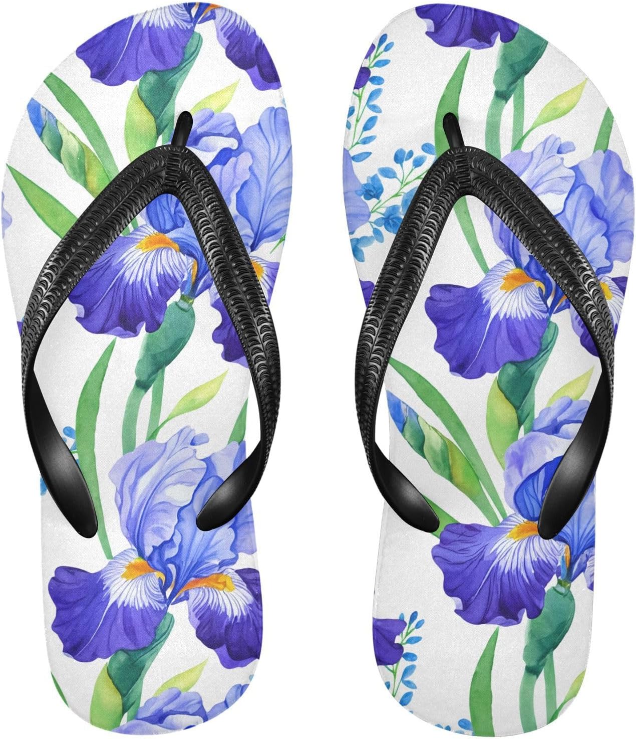 

Шлепанцы с рисунком ирисов, белые, для пляжа, душа, резинескользящие летние тапочки для ходьбы, обувь для женщин и мужчин Sinestour