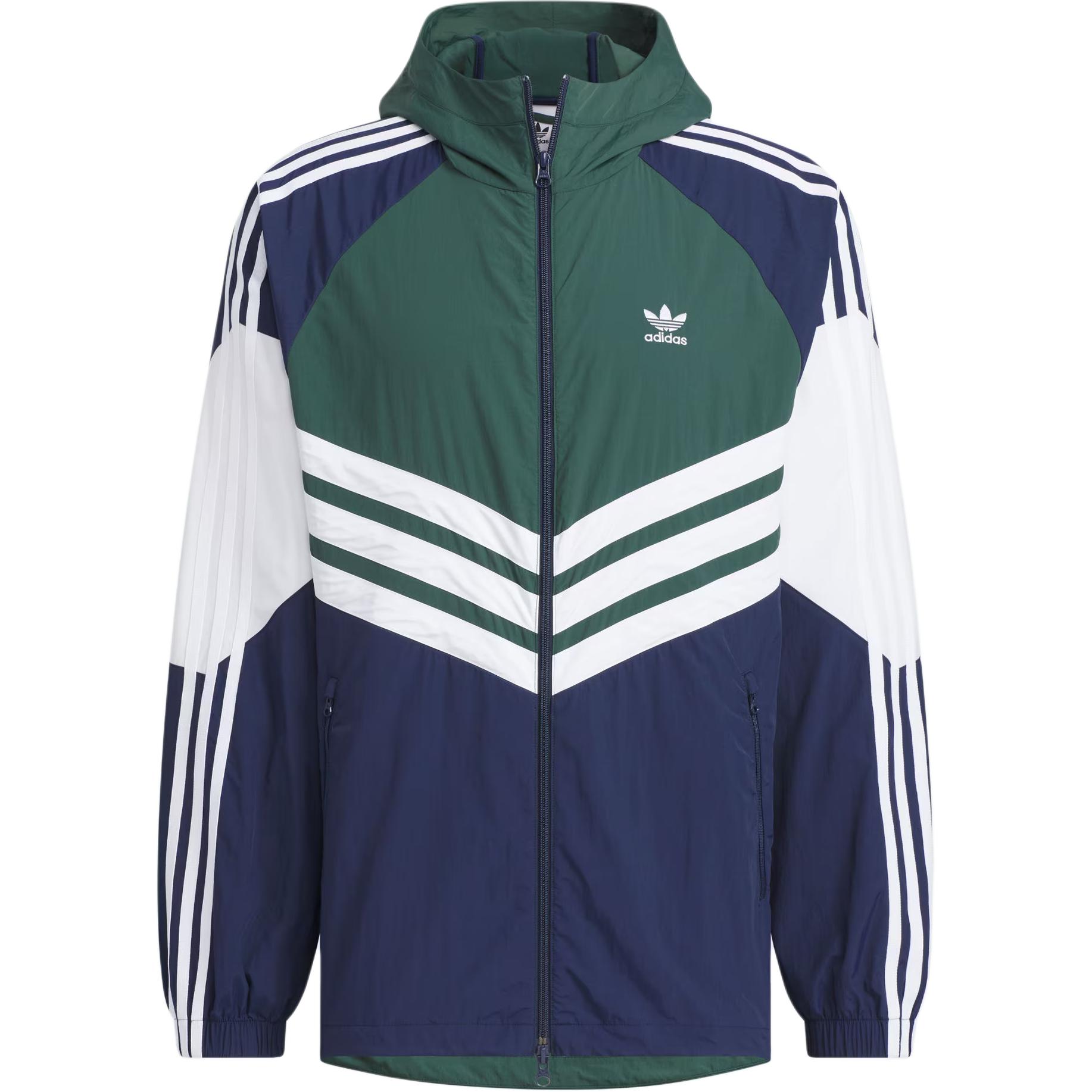 Куртка-ветровка Adidas Originals мужская бело-зеленая — фото 2