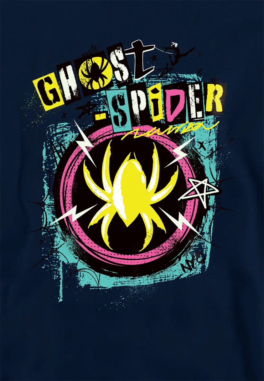 Детский худи Marvel Ghost Spider Punk, темно-синий, темно-синий — фото 2