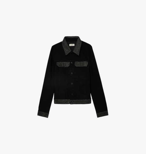 

Куртка из эластичного денима Kioky, украшенная стразами Zadig&Voltaire, черный