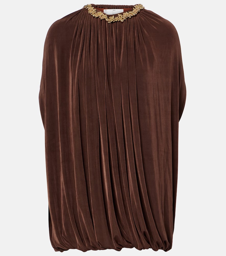 

Мини-платье с драпировкой и декором Xu Zhi, Brown