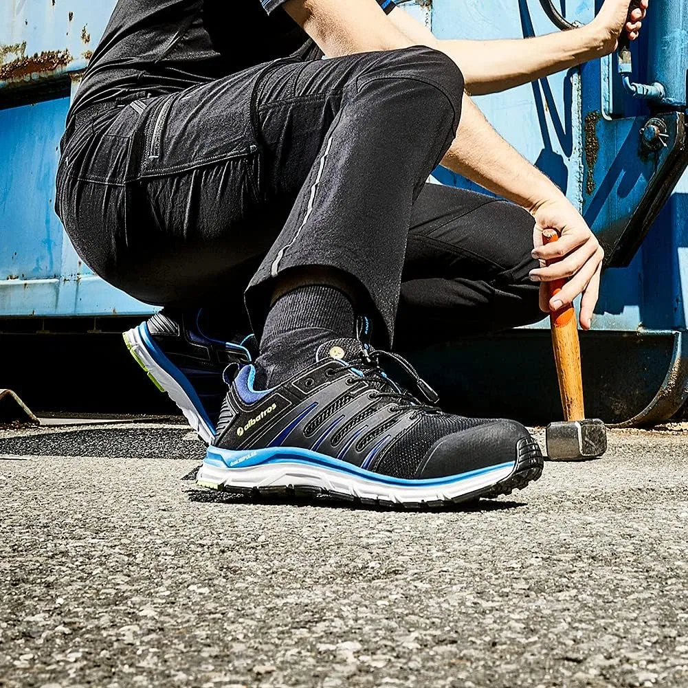 Рабочие защитные ботинки ALBATROS Breeze Impulse Low Safety Shoes S1P ESD HRO SRA с защитным колпачком из стекловолокна, защитой от проникновения металла, нескользящей поверхностью, термостойкие, унисекс, Black — фото 2