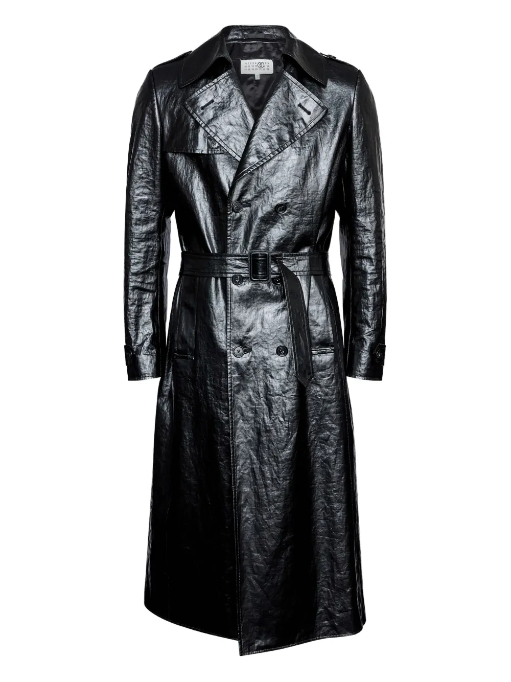 

Двубортный тренч MM6 Maison Margiela, черный