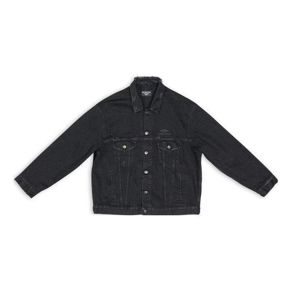 

Куртка 3b sports icon denim jacket large fit 'black' Balenciaga, черный