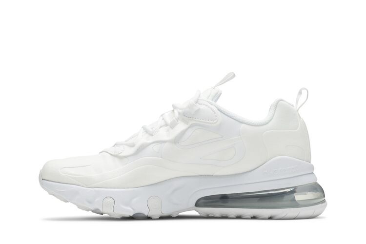 Кроссовки Nike Air Max 270 React GS Triple White, белый — фото 3