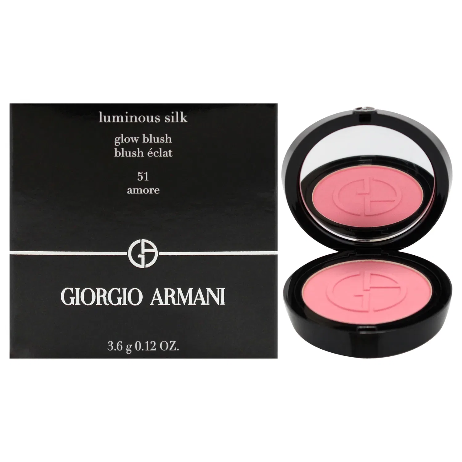 Румяна Luminous Silk Glow Blush - 51 Amore от Giorgio Armani для женщин - 0,12 унции (34 г), розовый