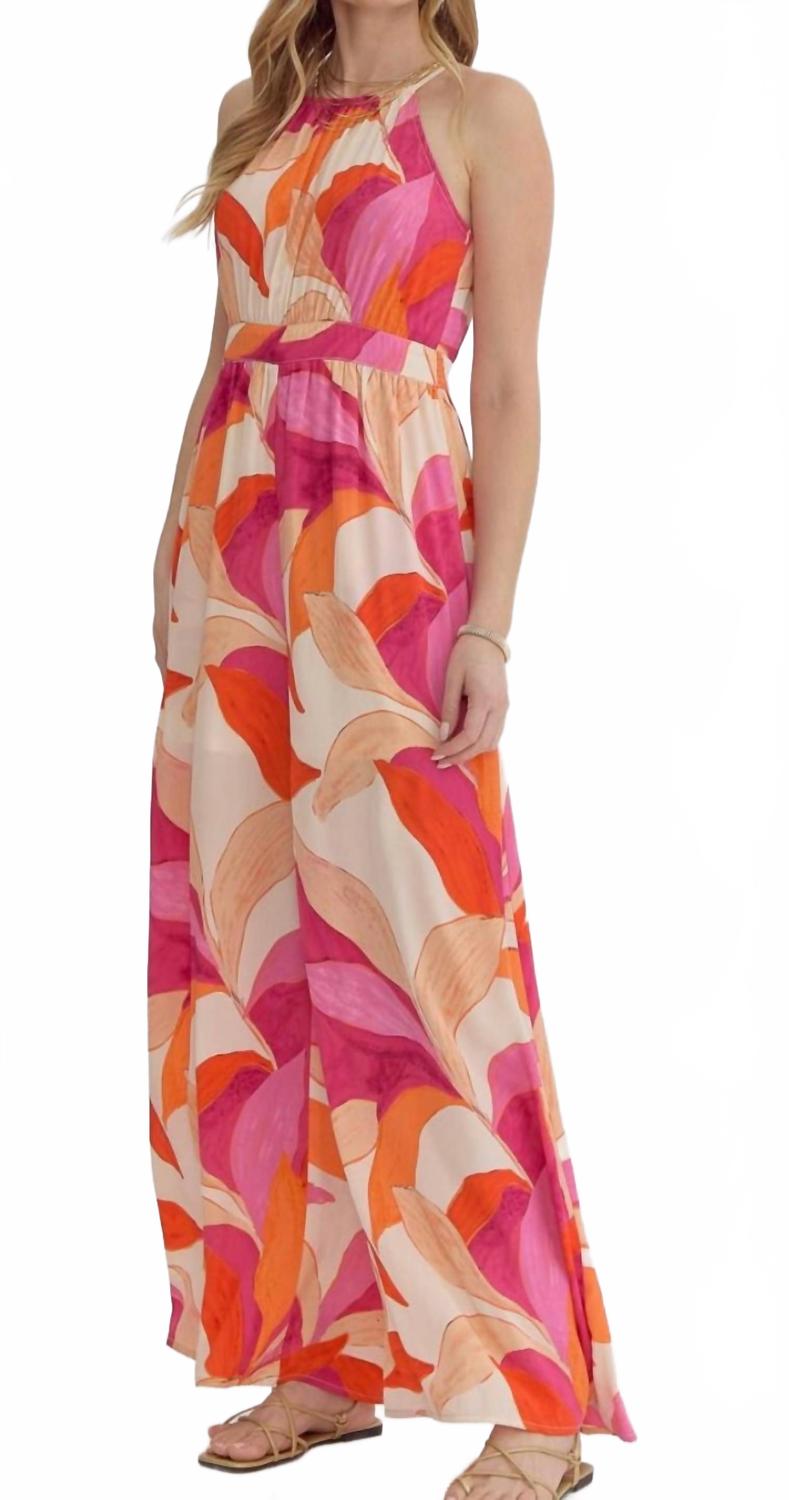 

Принтованный комбинезон-халтер в мультицвете Entro