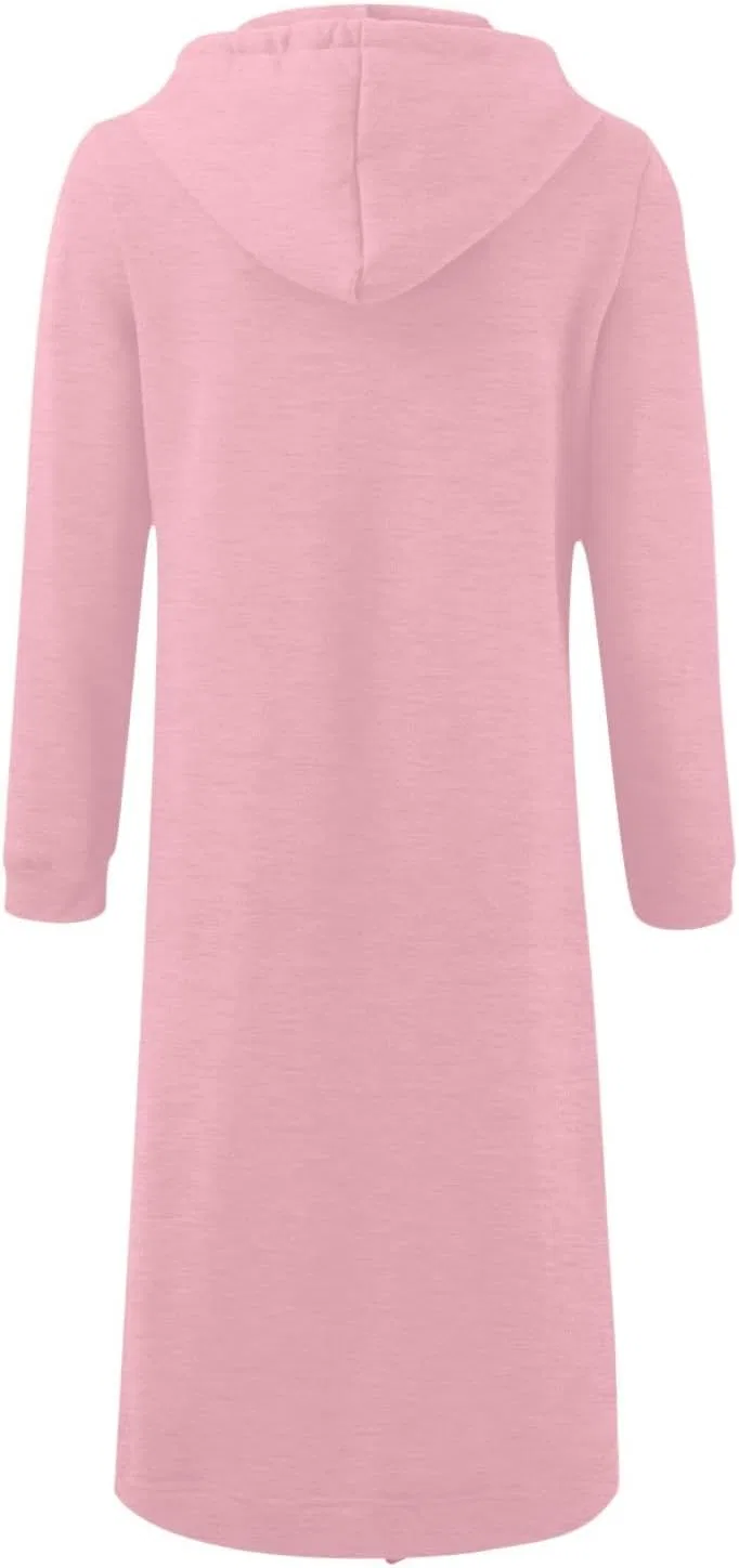 Женская худи оверсайз с карманами, бренд Generic, цвет 02-pink — фото 4