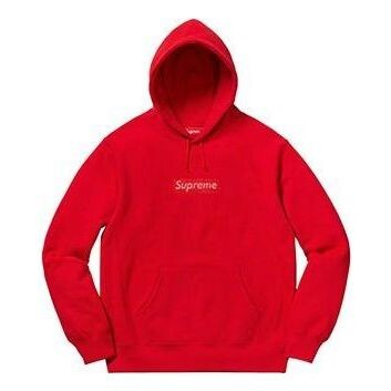 

Толстовка x swarovski box logo hooded sweatshirt 'red' Supreme, красный