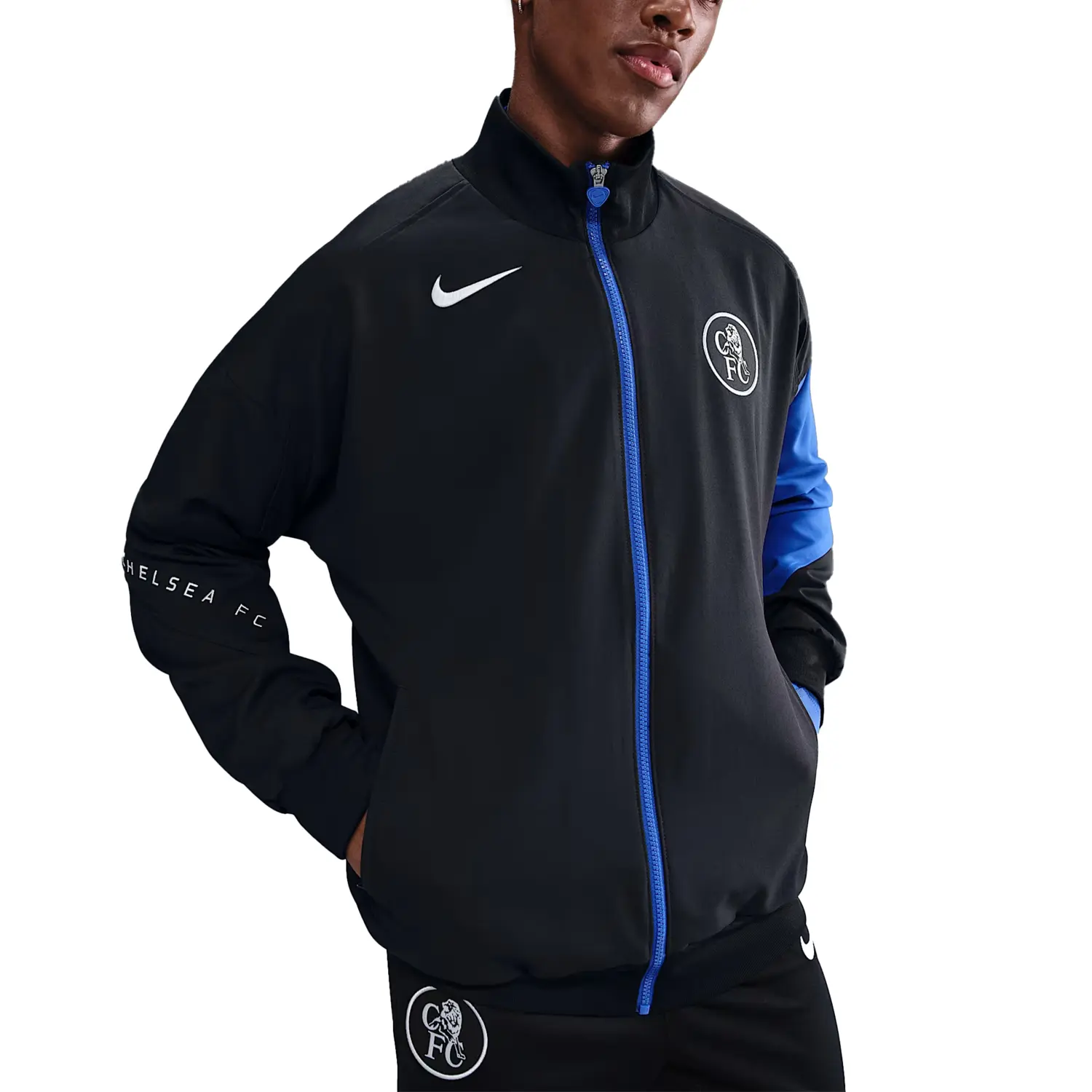 Nike Футбольная куртка Chelsea FC, Black/Royal Blue/Outdoor Silver — фото 3