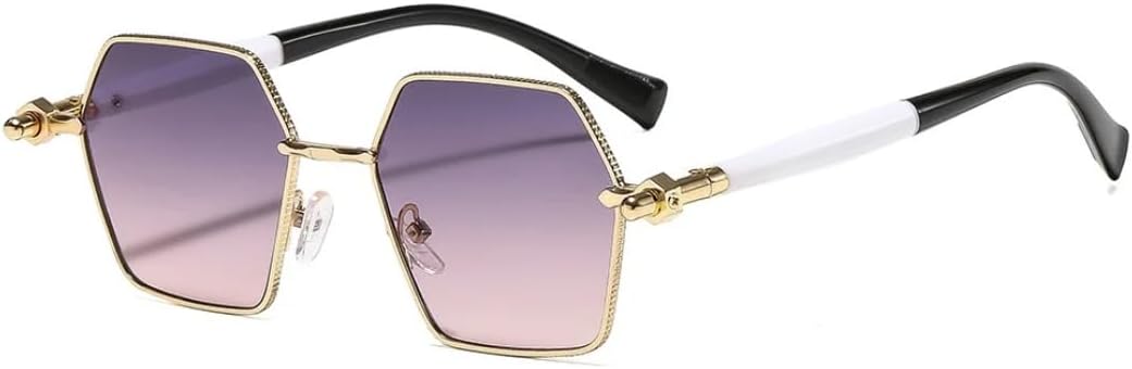 

Солнцезащитные очки для мужчин и женщин - защита UV400 - градиентные линзы, металлические шарниры, круглая оправа, для занятий спортом на открытом воздухе и вождения DSVIGF, Pink Grey