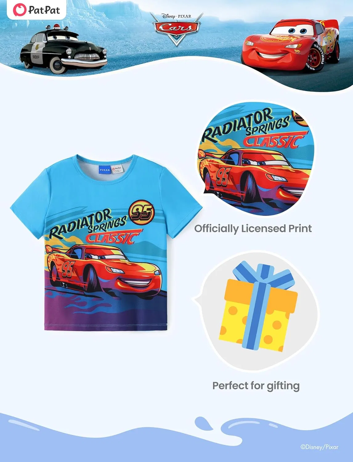 Футболка детская с Lightning McQueen, Disney, цвет Cars Lightning Mcqueen, 2-9 лет — фото 3