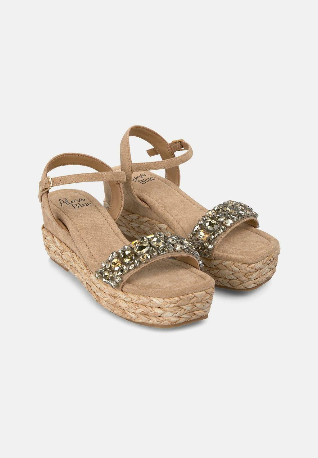Босоножки на танкетке Y CIERRE CON HEBILLA - Platform sandals Alma Blue, светло-коричневый — фото 2