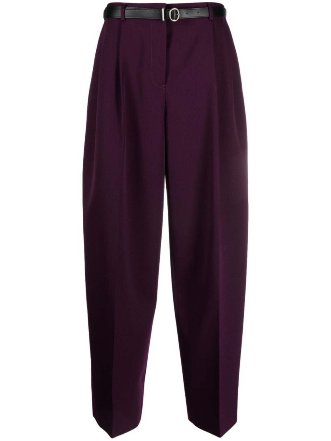 

Jil Sander belted butter wool trousers, фиолетовый