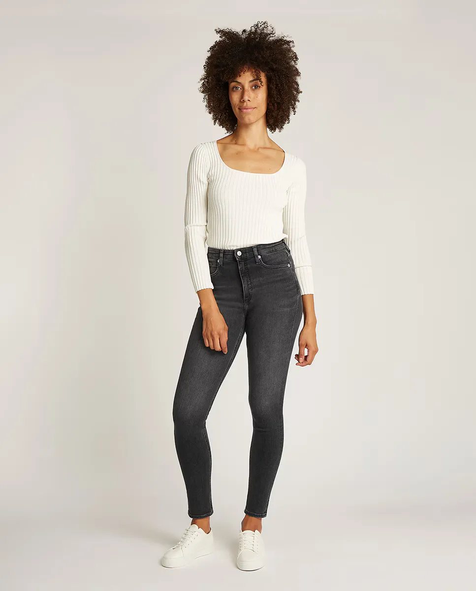 

Женские облегающие джинсы с высокой талией Calvin Klein Jeans, черный