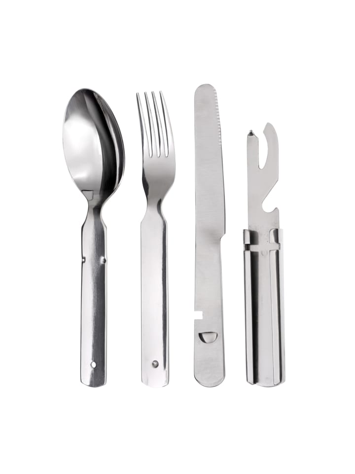 

GRÄWE Походный/кемпинговый набор столовых приборов, 4 предмета, серебристый