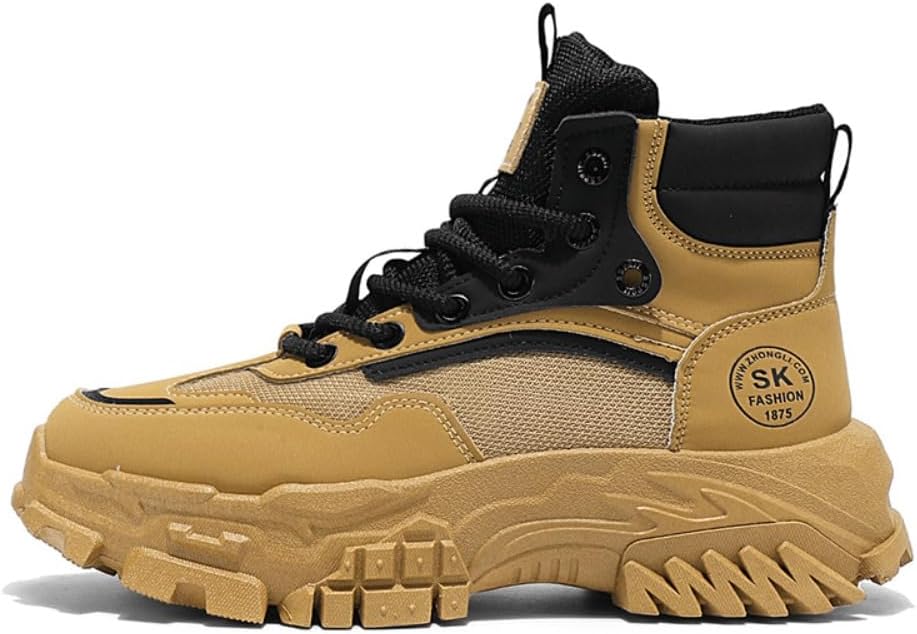 

Мужские туристические ботинки на шнуровке, спортивная обувь для мужчин, высокие ботильоны, модные повседневные Lokolucx, хаки