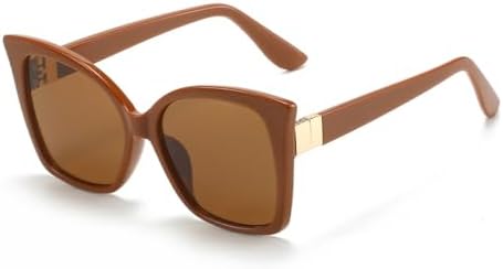 

Солнцезащитные очки в квадратной оправе «кошачий глаз», персонализированные очки в оправе «кошачий глаз», универсальные солнцезащитные очки для женщин для уличной фотосессии MTZJH, Brown