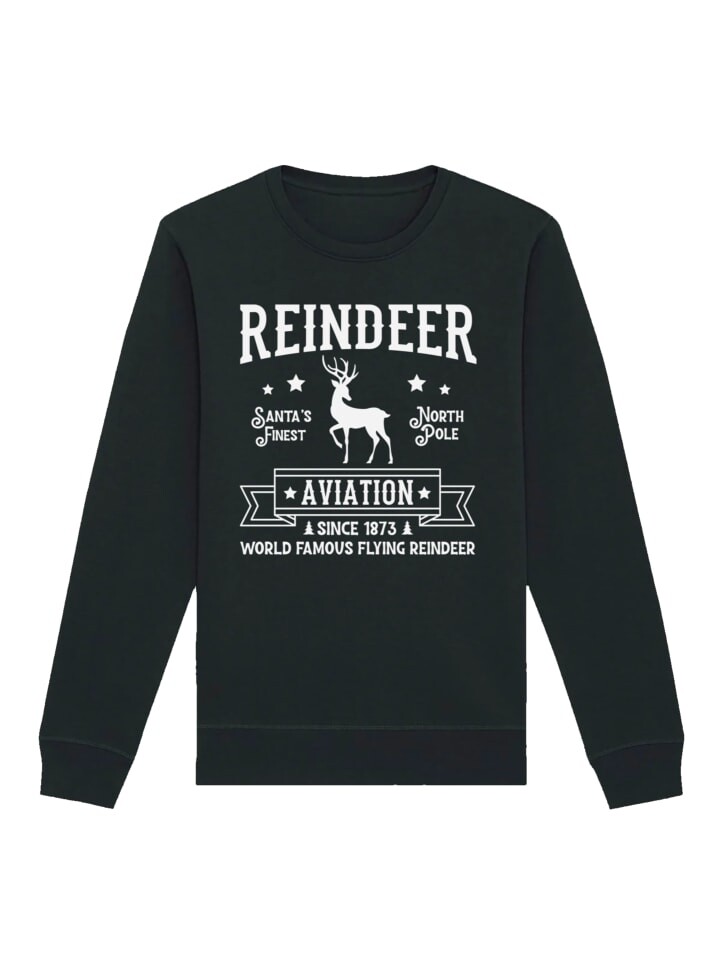 

Толстовка F4NT4STIC Sweatshirt Weihnachten Reindeer Aviation Retro Sign, черный