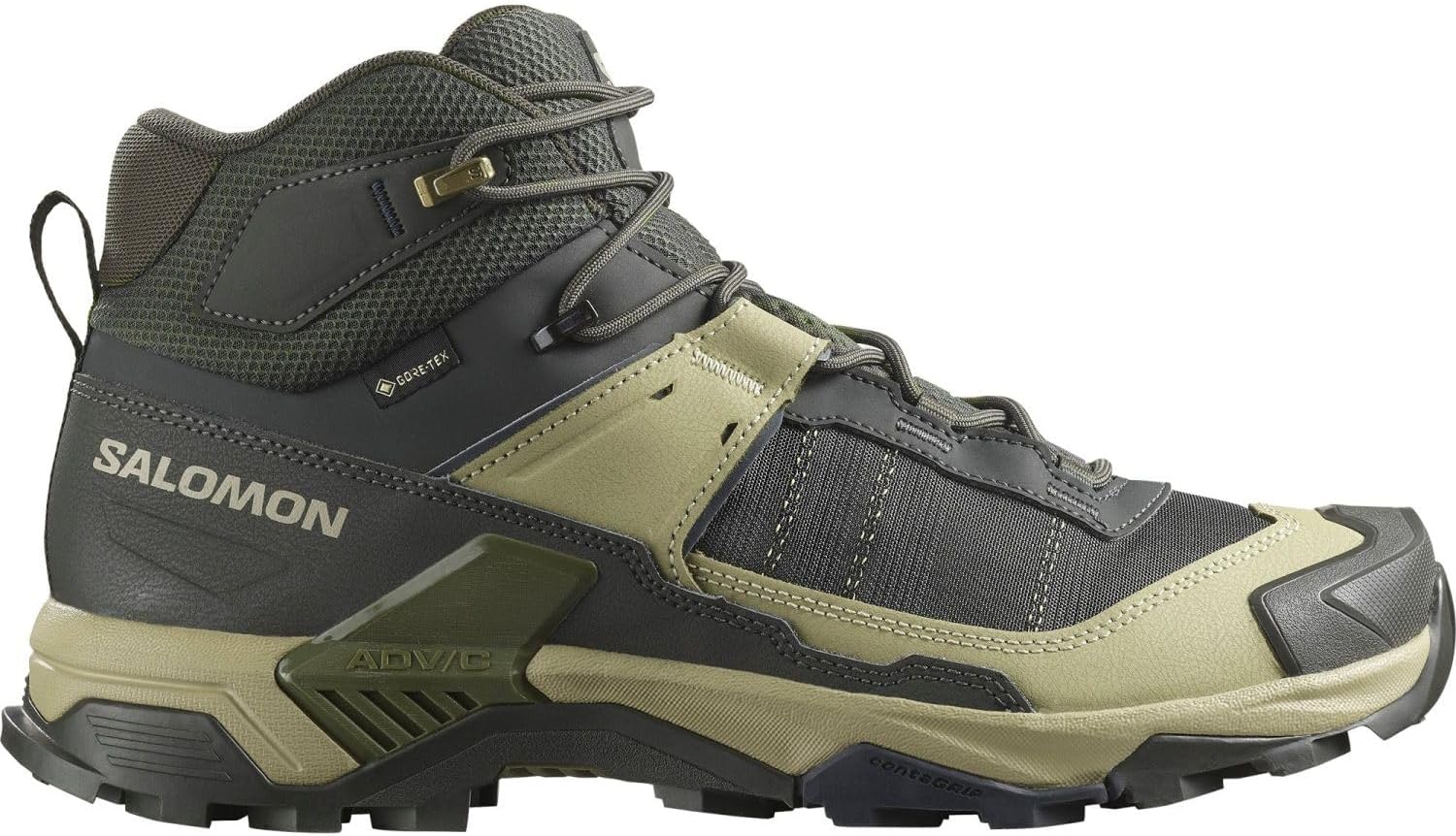 

Мужские кроссовки Salomon X Ultra 5 Mid GTX для пешего туризма, Peat/Gray Green/Blue Nights