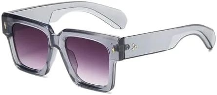 

Классические ретро квадратные очки, модные простые солнцезащитные очки в крупной оправе, металлическая оправа, модель Ocean Piece, женские MTZJH, Grey Gradient Grey