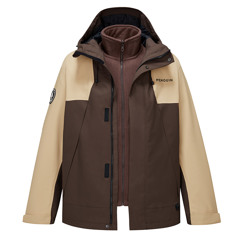 

QIE Унисекс ветровка с капюшоном, French Brown/Coconut Shell[Triple Function]