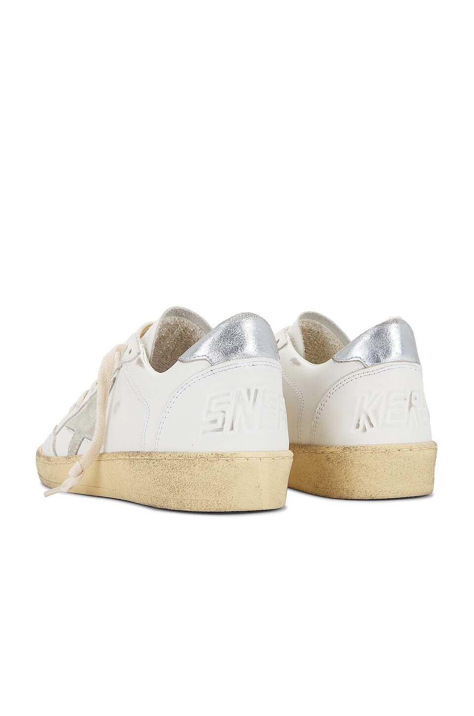 Кроссовки Golden Goose Ball Star, цвет White, Ice, & Silver — фото 3