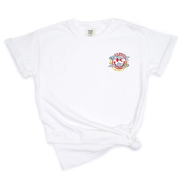 

SW smiley sardines can - футболка с принтом, окрашенная в стиле garment dyed Simply Sage Market, White