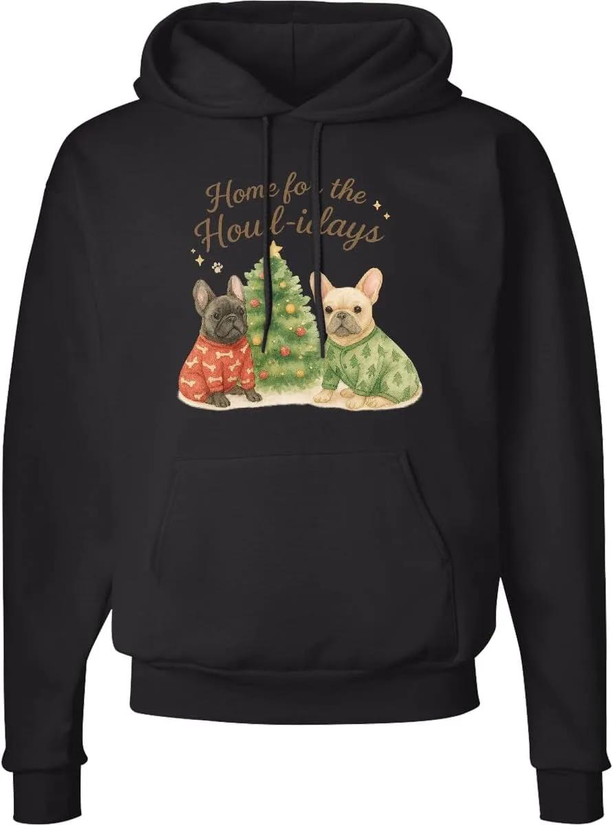 

Толстовка с капюшоном Adult с французскими бульдогами на рождественскую тематику inktastic