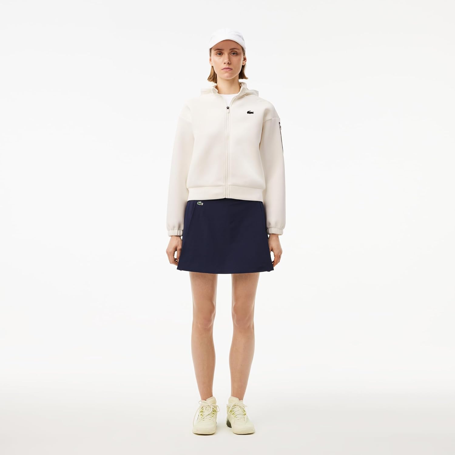 Толстовка спортивная женская Lacoste Sport Removable Sport Hoodie, Flour — фото 4
