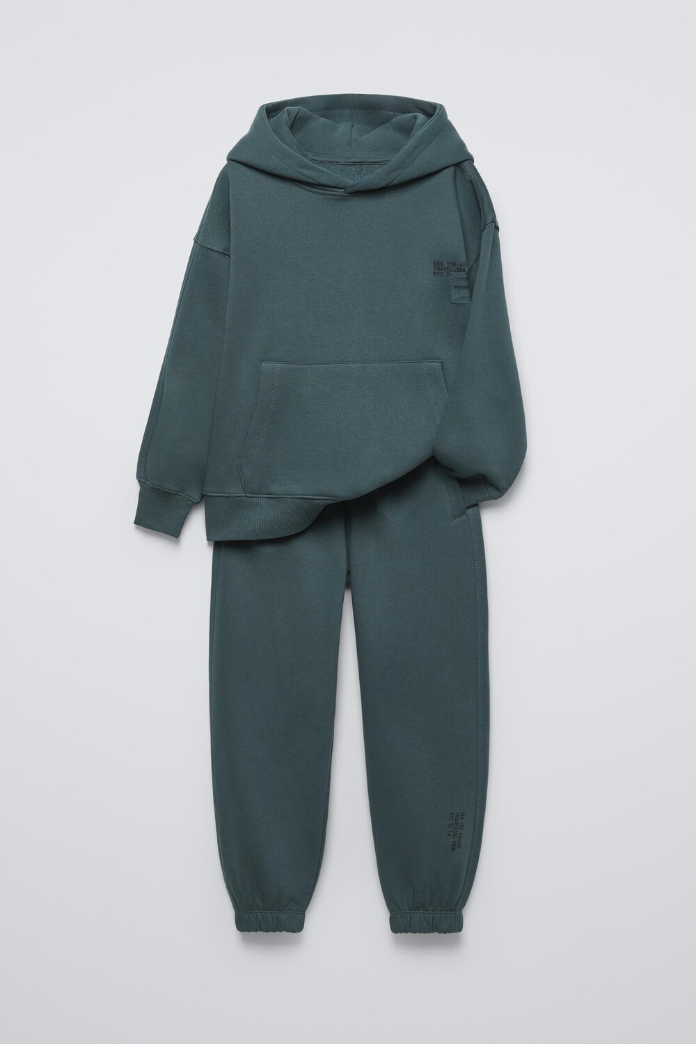 

Комплект из толстовки с капюшоном и брюк jogger ZARA, синий/серый