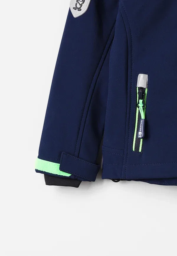 Детская куртка софтшелл Trollkids Trollfjord Jacket, темно-зеленый — фото 3