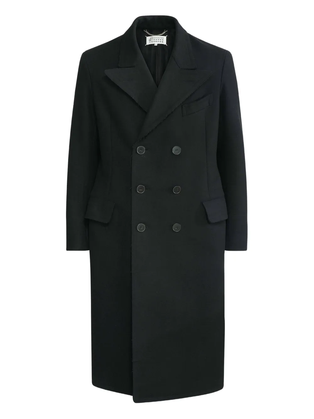 

Двубортное пальто из вирджинской шерсти MAISON MARGIELA, черный