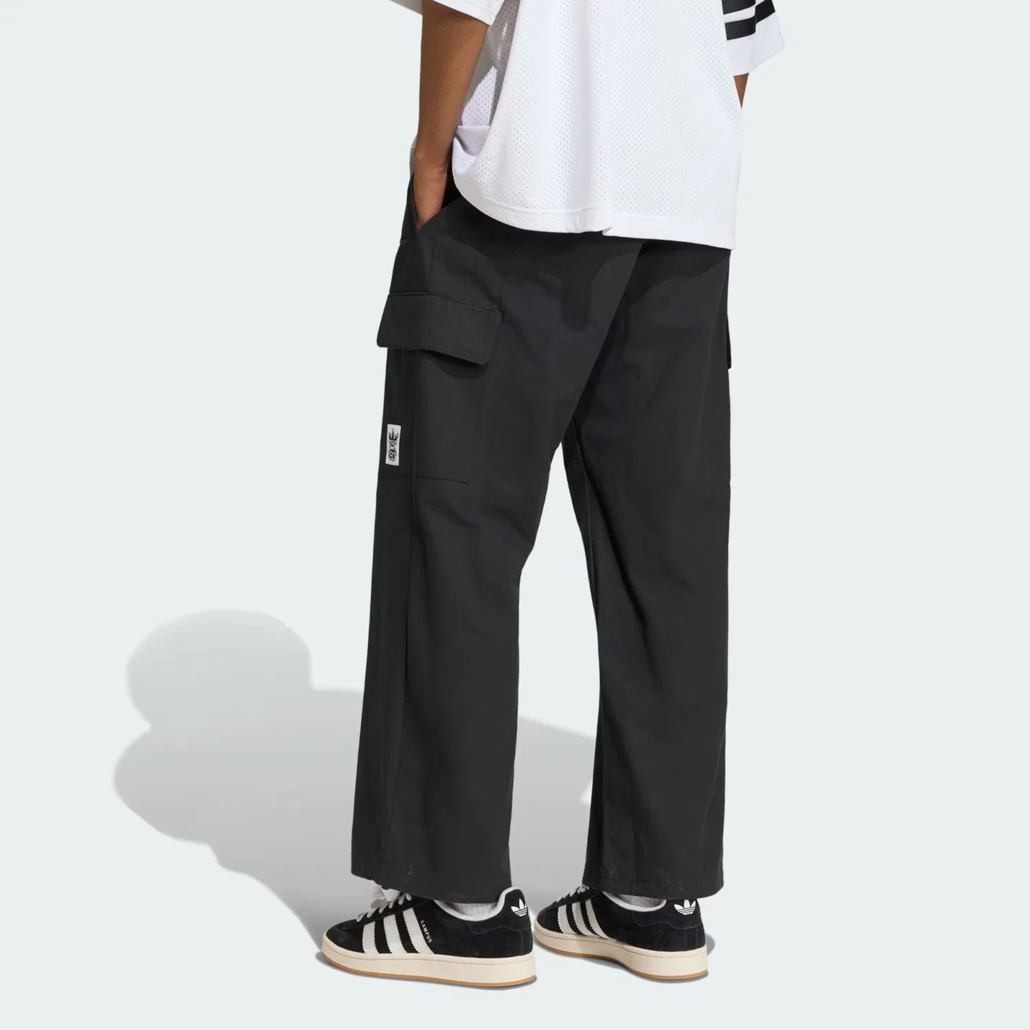 Брюки-карго свободного кроя Adidas Originals, черные — фото 3