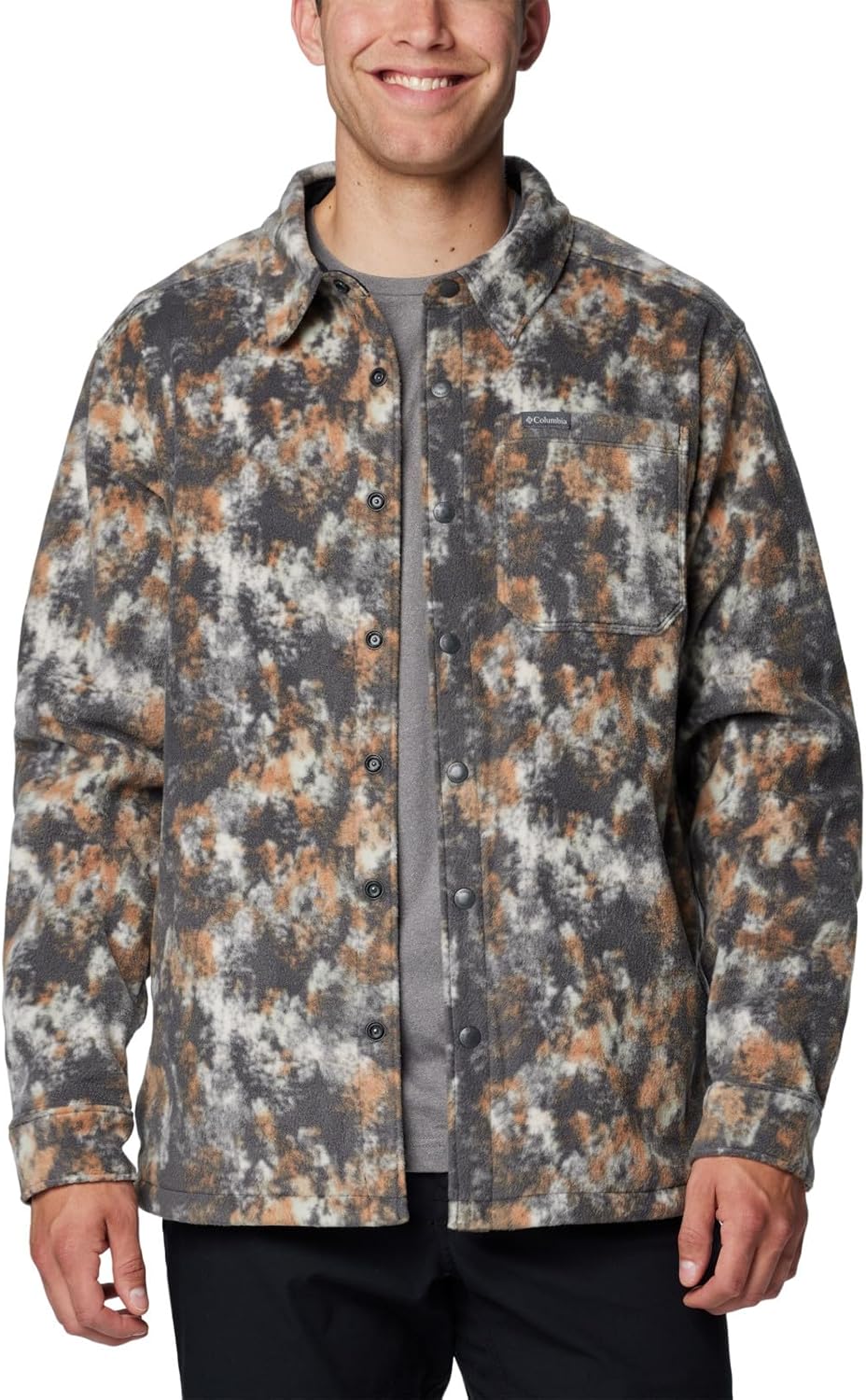 

Columbia мужская куртка-рубашка Steens Mountain Printed Shirt Jacket II, Dark Stone Timberwild