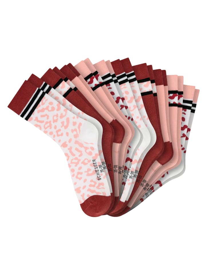 

Schiesser Носки, упаковка из 10 штук, красно-розово-белые