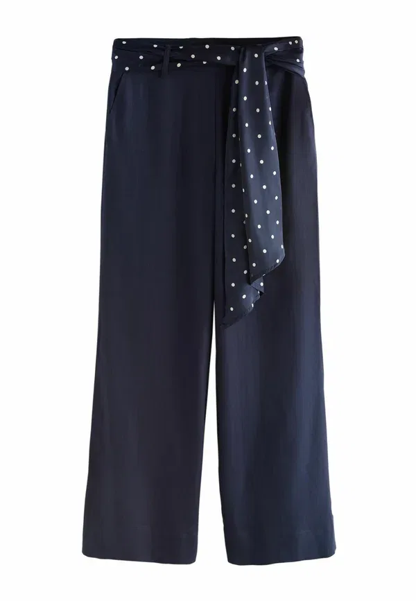 Брюки Next, Regular fit scarf belt wide leg, цвет темно-синий