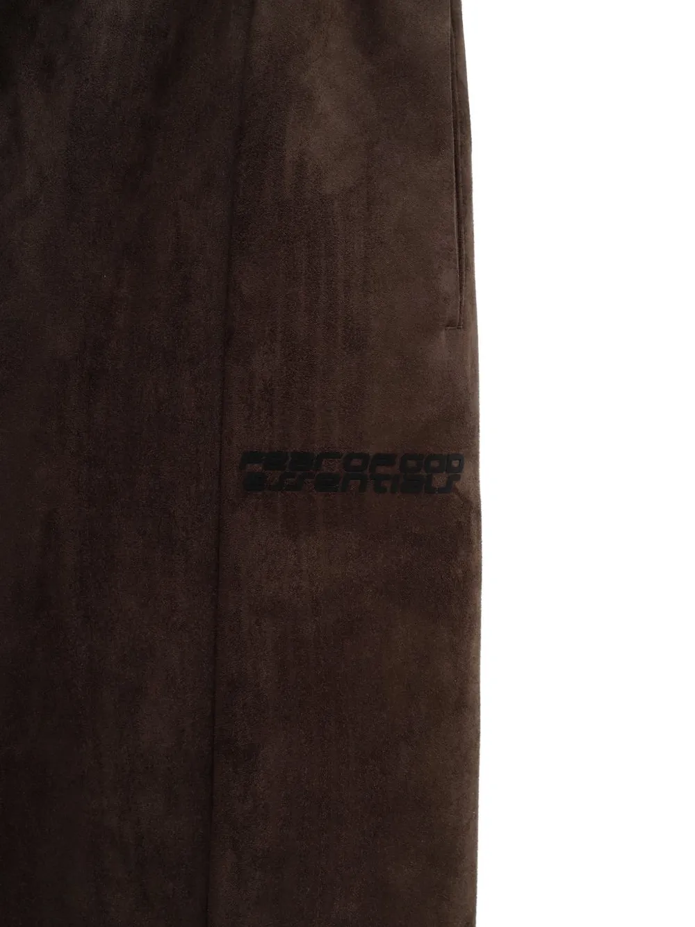 Трикотажные брюки-клёш с эффектом замши Fear Of God Essentials, коричневый — фото 3