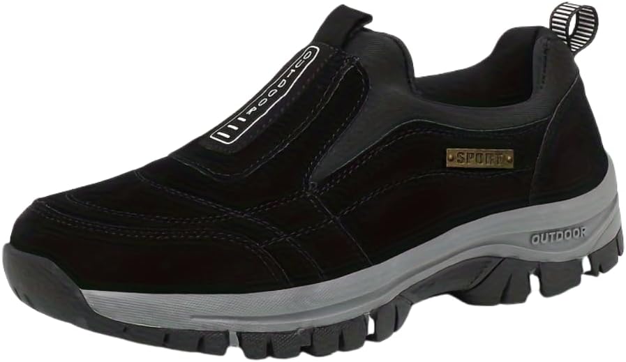 

Дышащие слипоны с поддержкой свода стопы для мужчин - идеально подходят для активного отдыха круглый год, удобные мужские текстильные слипоны для ходьбы Hhhchpm, черный