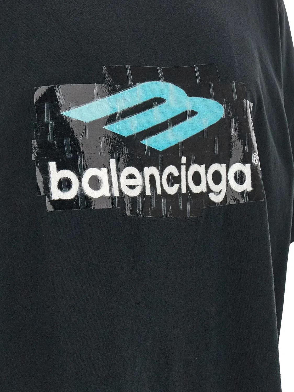 Футболка с принтом BALENCIAGA, черный — фото 4