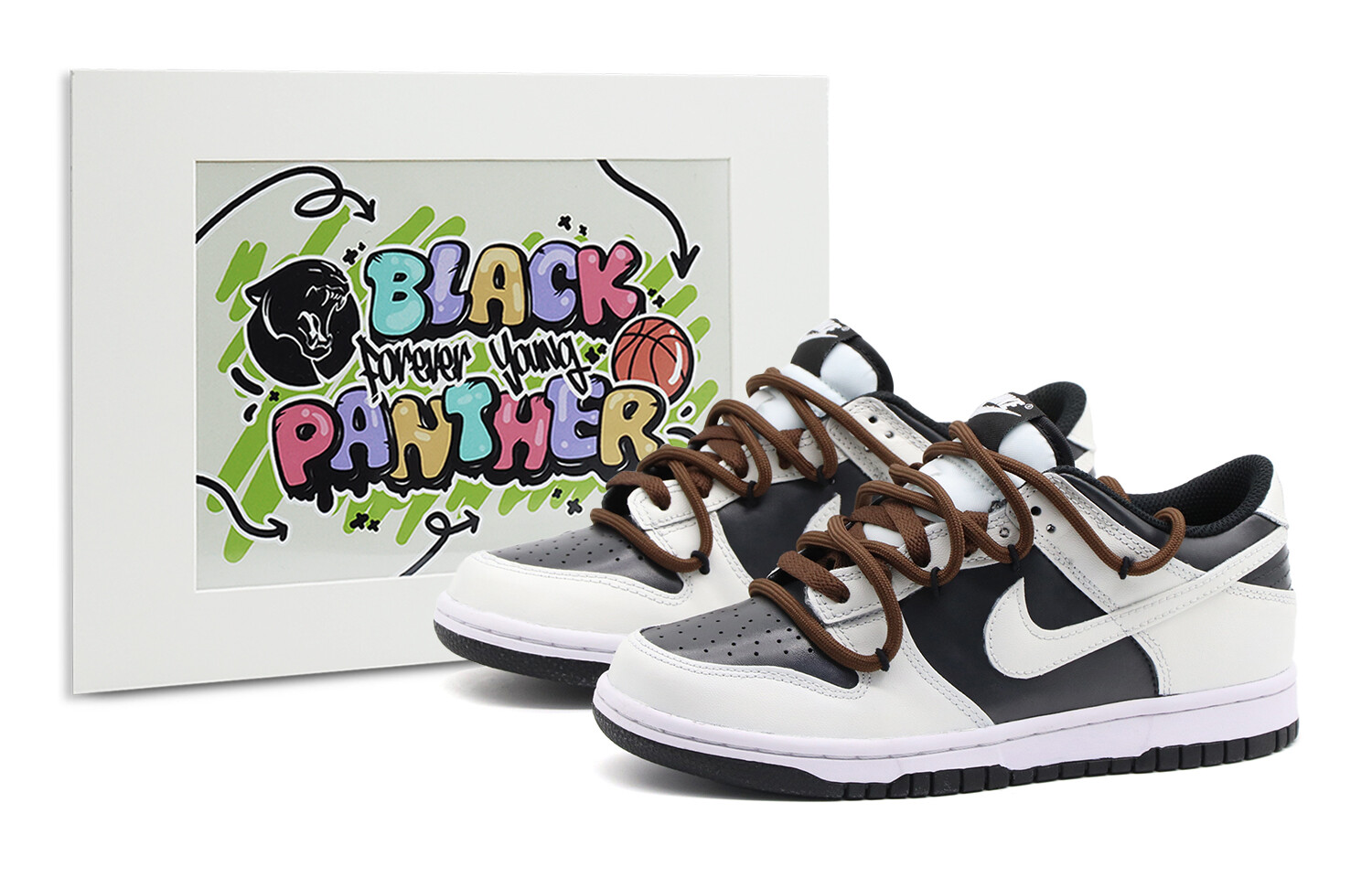 

Кроссовки Nike Dunk Skateboard Shoes Men Low-Top Black White, черный