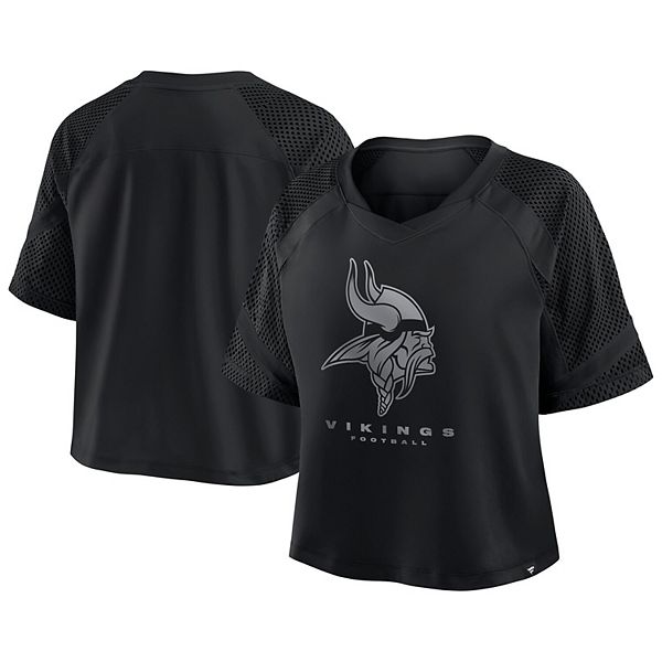 

Женская футболка Minnesota Vikings oversize raglan v-neck blackout Fanatics